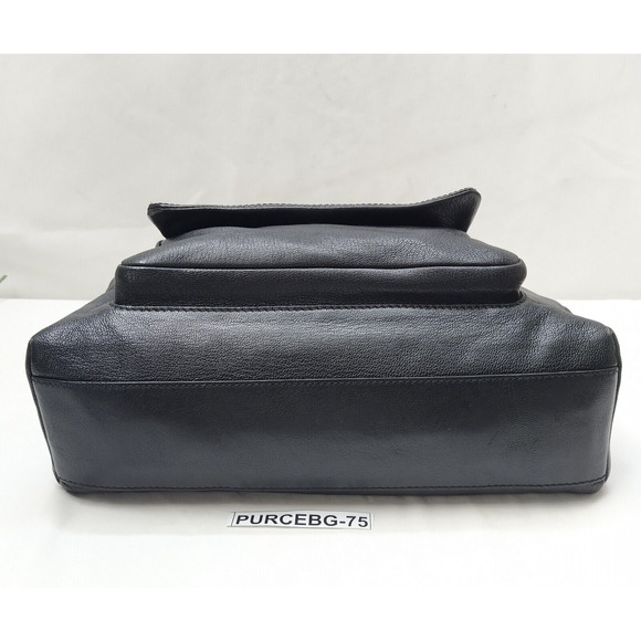 Marc Jacobs Black Leather Pocket Chain Strap Double Handle Satchel Shoulder Bag - Picture 8 of 16